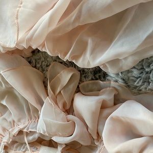 two piece peach pink ruffle lingerie